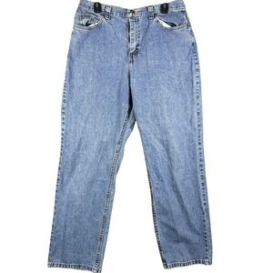 VINTAGE Riders Jeans Men 32x29 Blue Cinch Back Relaxed Straight Denim High Rise